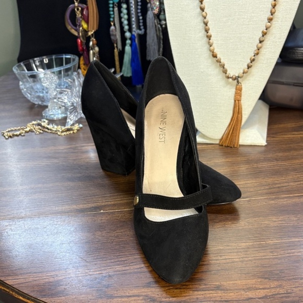 Nine West Black Suede Heels
